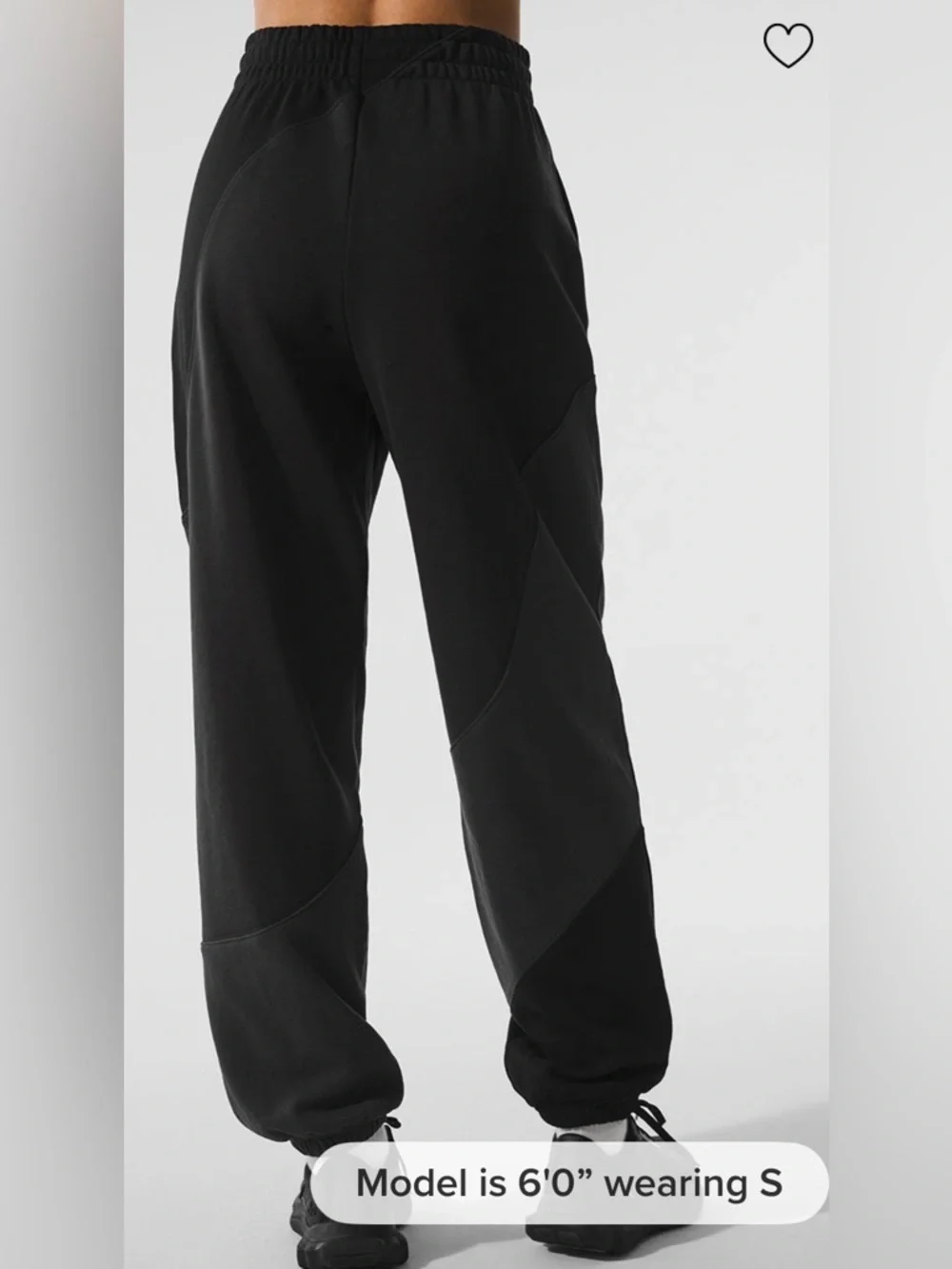 Alo NWOT Make Waves Sweatpants Vintage Black Tonal zipper pockets Size S